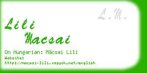 lili macsai business card